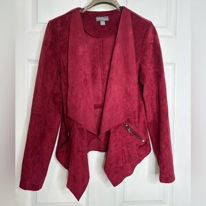 Market & Spruce Deep‎ Red burgundy, faux, suede Blazer